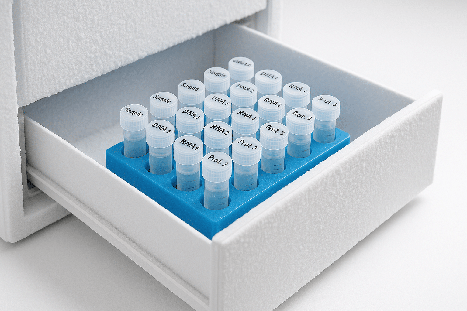 Cold storage drawer setup for lab samples