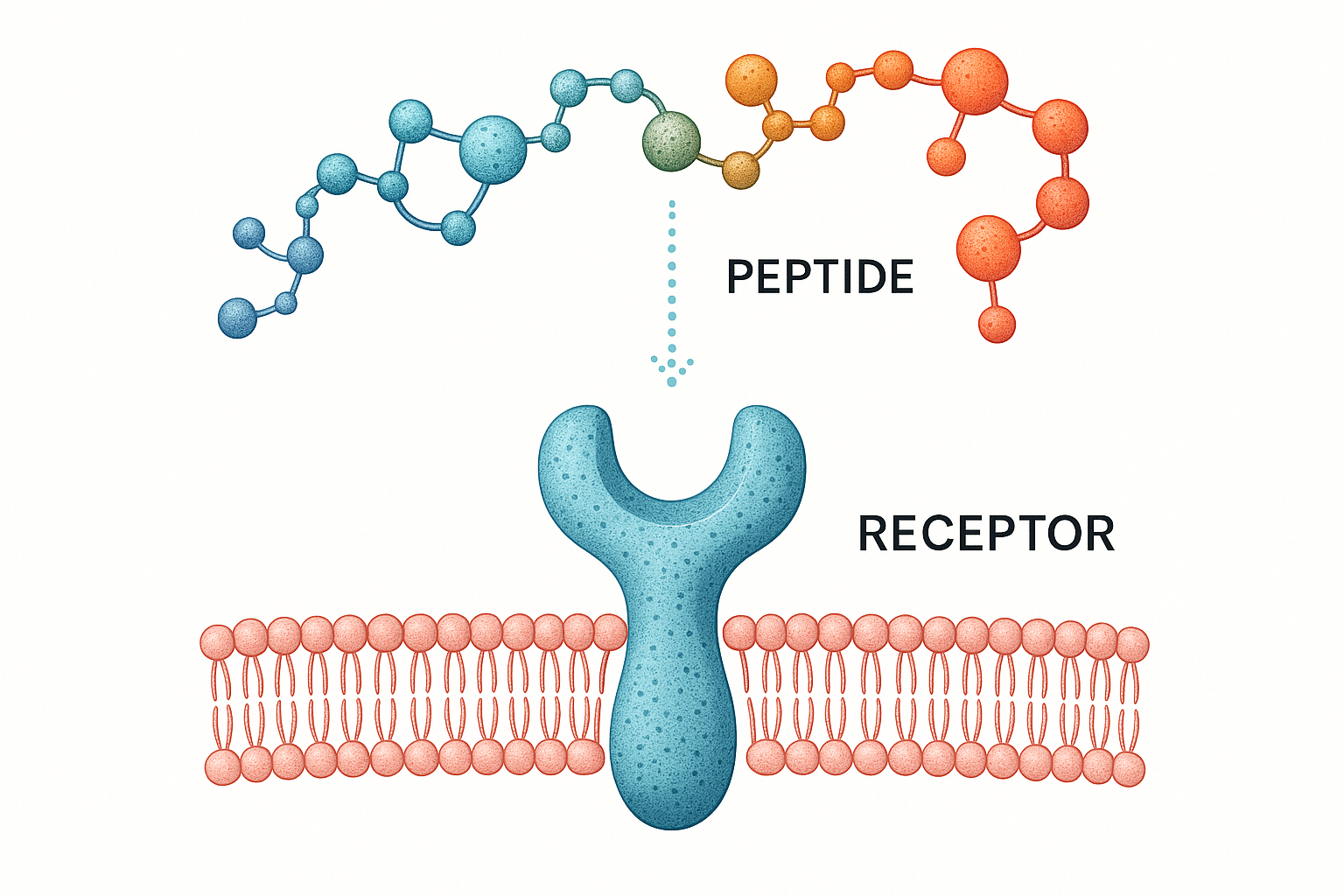 Abstract peptide molecule illustration for research context