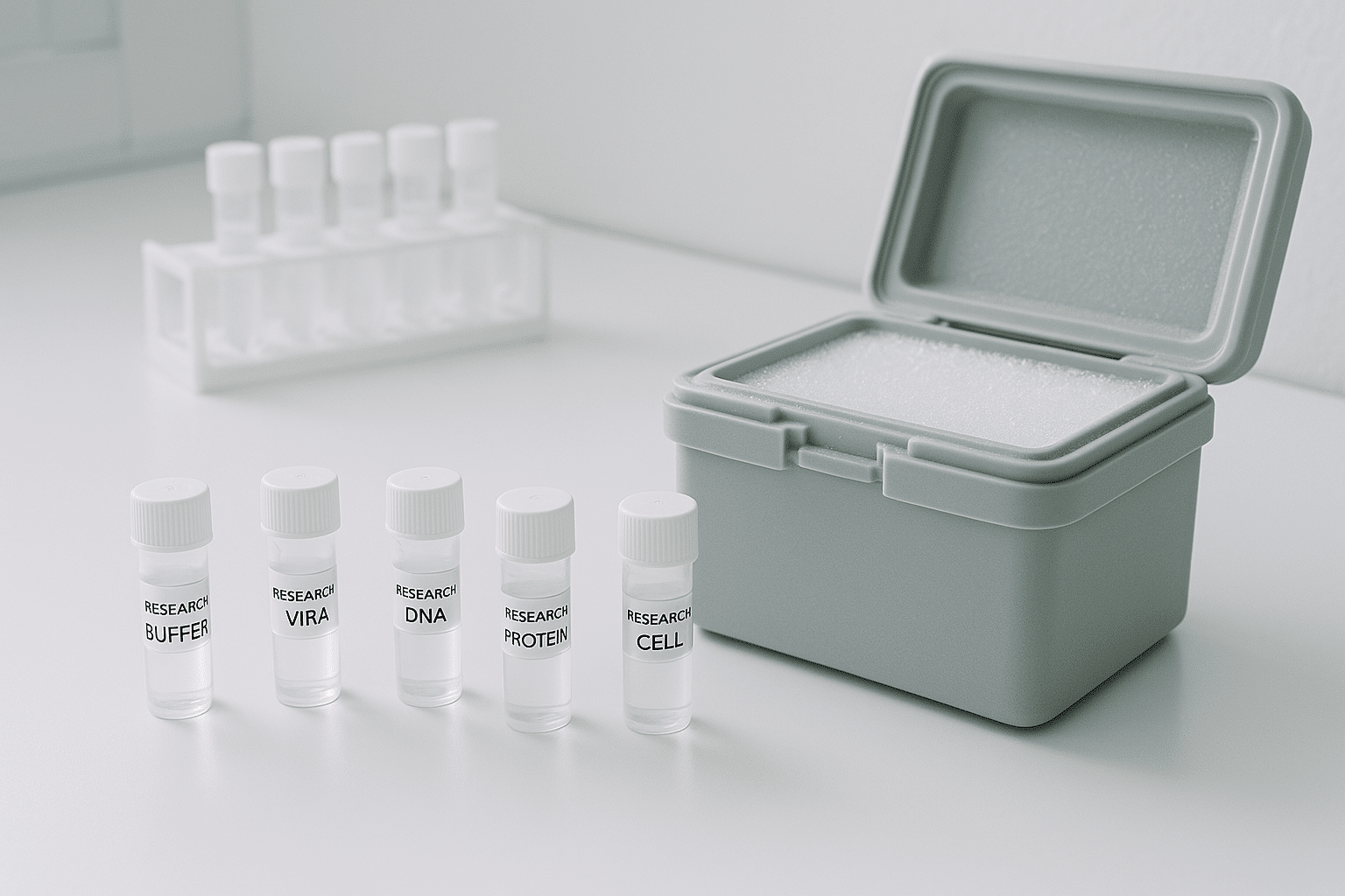 Cold storage setup for research materials in a lab