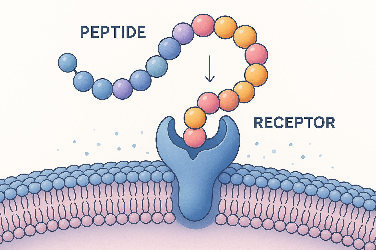 Biotech-style mechanism diagram illustration